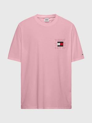 Tommy Hilfiger Plus Organic Cotton Boxy Moški Majice Roza | TH253AZE