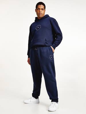 Tommy Hilfiger Plus Organic Cotton Flex Fleece Joggers Moški Hlače Modra | TH740EIK