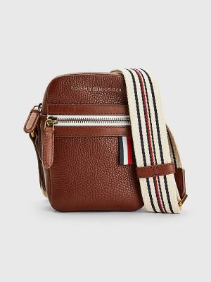 Tommy Hilfiger Premium Leather Small Crossover Moški Torbice Rjav | TH145CQI