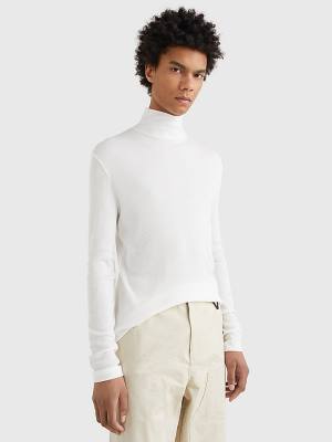 Tommy Hilfiger Prep Long Sleeve Crest Turtleneck Moški Majice Bela | TH825MHZ