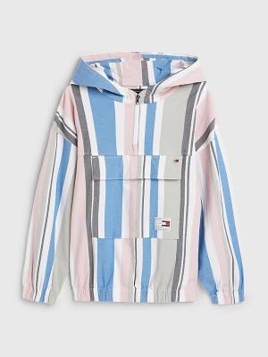 Tommy Hilfiger Pull-On Hooded Stripe Fantje Srajce Bela | TH381XOR