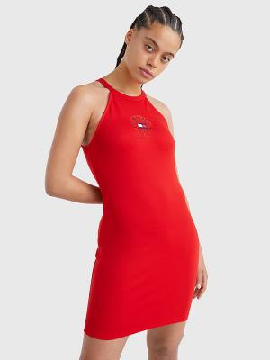 Tommy Hilfiger Racerback Bodycon Ženske Obleke Rdeča | TH610AZM