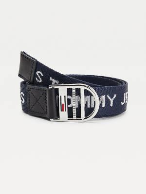 Tommy Hilfiger Recycled Repeat Logo Webbing Ženske Pas Za Hlače Modra | TH698TEL