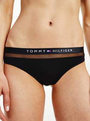 Tommy Hilfiger Regular Fit Mesh Thong Ženske Spodnje Perilo Črna | TH427EFV