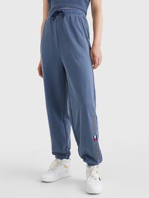 Tommy Hilfiger Relaxed Fit Logo Joggers Ženske Hlače Modra | TH057XHD