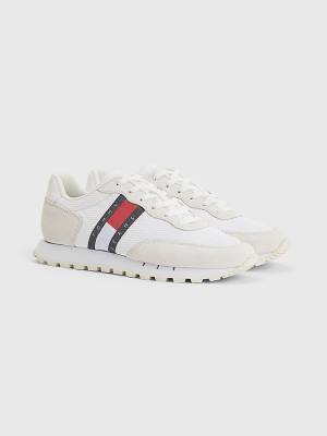 Tommy Hilfiger Retro Mixed Texture Runner Ženske Superge Bela | TH610HYQ