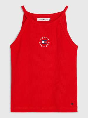 Tommy Hilfiger Rib-Knit Tank Top Dekleta Majice Rdeča | TH742VYM