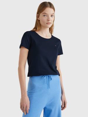 Tommy Hilfiger Round Neck Slim Fit Ženske Majice Modra | TH815QPJ