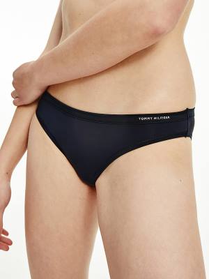 Tommy Hilfiger Satin Trim Bikini Briefs Ženske Spodnje Perilo Modra | TH607MBW