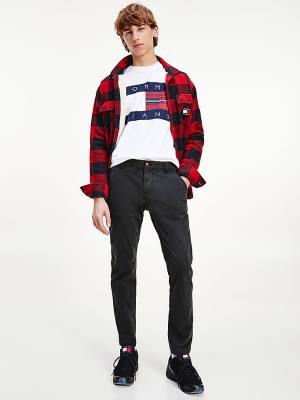 Tommy Hilfiger Scanton Slim Fit Chinos Moški Hlače Črna | TH125XDI