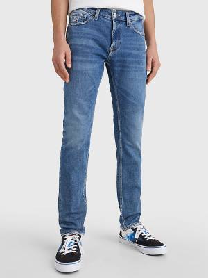 Tommy Hilfiger Scanton Slim Fit Distressed Hem Moški Kavbojke Denim | TH764NFU