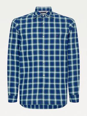 Tommy Hilfiger Shadow Check Slim Fit Moški Srajce Modra | TH507YWE