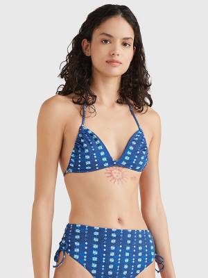 Tommy Hilfiger Shibori Halterneck Triangle Bikini Top Ženske Kopalke Modra | TH028HWU