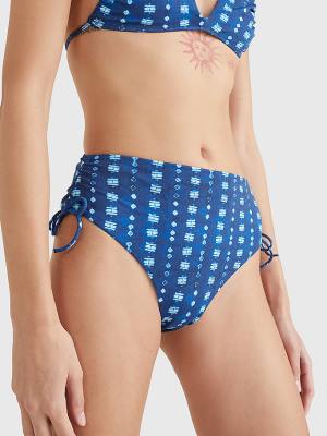 Tommy Hilfiger Shibori Ruched Bikini Bottoms Ženske Kopalke Modra | TH058TZJ