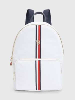 Tommy Hilfiger Signature Tape Backpack Ženske Torbice Bela | TH175MAK