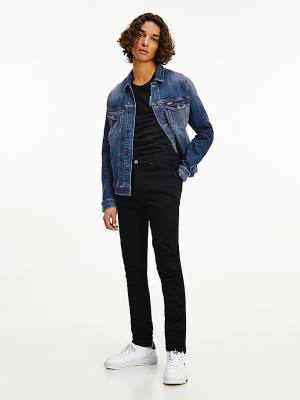 Tommy Hilfiger Simon Skinny Fit Black Moški Kavbojke Denim | TH837JVX