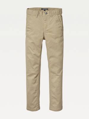 Tommy Hilfiger Slim Fit Chinos Fantje Hlače Kaki | TH276CJE