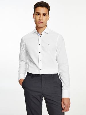 Tommy Hilfiger Slim Fit Poplin Moški Srajce Bela | TH715RXM