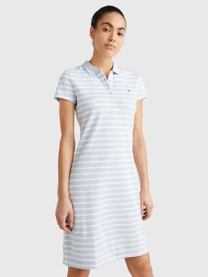 Tommy Hilfiger Slim Fit Stripe Polo Ženske Obleke Modra | TH263XZR