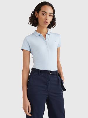 Tommy Hilfiger Slim Fit Ženske Polo Majica Modra | TH731BUL