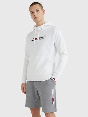 Tommy Hilfiger Sport Essential TH Cool Moški Pulover s kapuco Bela | TH705MTU