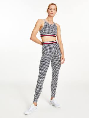 Tommy Hilfiger Sport Full Length Houndstooth Ženske Pajkice Črna | TH301IAO