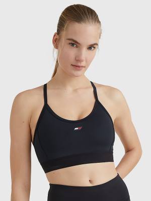 Tommy Hilfiger Sport Lightweight Low Support Racer Bra Ženske Spodnje Perilo Črna | TH490ZGA