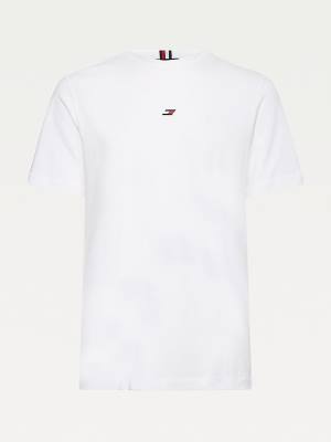 Tommy Hilfiger Sport Organic Cotton Motion Flag Moški Majice Bela | TH364WRX