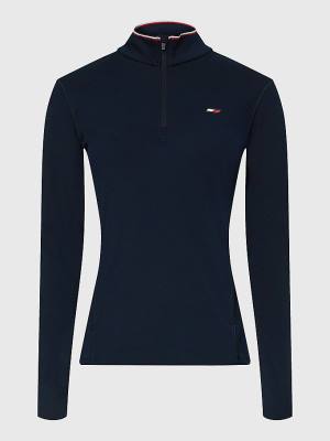 Tommy Hilfiger Sport Slim Fit Half-Zip Top Ženske Majice Modra | TH768SYG