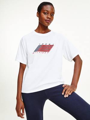 Tommy Hilfiger Sport TH Cool Organic Cotton Ženske Majice Bela | TH106VQR