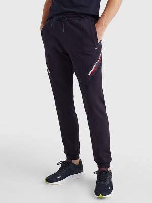 Tommy Hilfiger Sport TH Cool Tape Joggers Moški Hlače Modra | TH815WCL