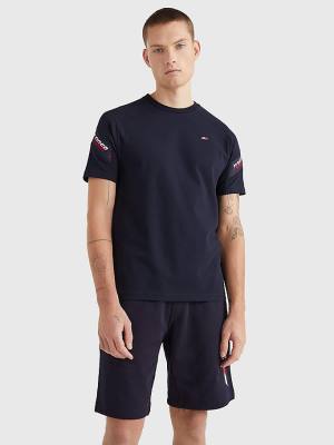 Tommy Hilfiger Sport TH Cool Tape Moški Majice Modra | TH352FDP