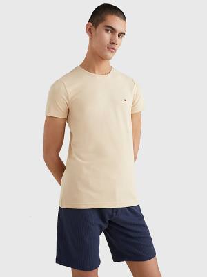 Tommy Hilfiger Stretch Organic Cotton Slim Fit Moški Majice Bež | TH087LKW