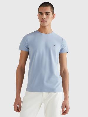 Tommy Hilfiger Stretch Organic Cotton Slim Fit Moški Majice Modra | TH893WCR