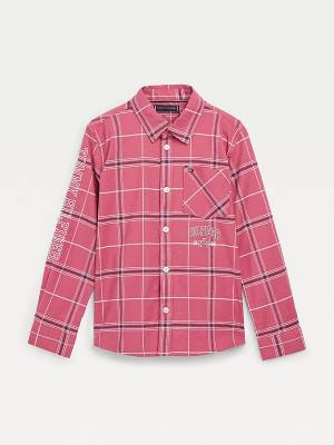 Tommy Hilfiger Stretch Oxford Cotton Check Fantje Srajce Rdeča | TH402VNZ