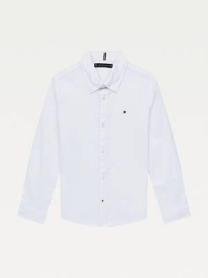 Tommy Hilfiger Stretch Oxford Cotton Shirt Dekleta Majice Bela | TH164SMX