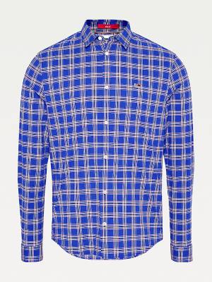 Tommy Hilfiger Stretch Poplin Check Moški Srajce Vijolična | TH637LDF