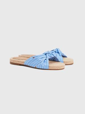 Tommy Hilfiger Stripe Espadrille Flat Ženske Sandali Modra | TH601CJS