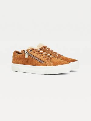 Tommy Hilfiger Suede Warm Lined Vulcanised Ženske Superge Rjav | TH761PWG