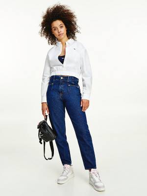 Tommy Hilfiger Super Cropped Organic Cotton Boyfriend Ženske Srajce Bela | TH360CVN