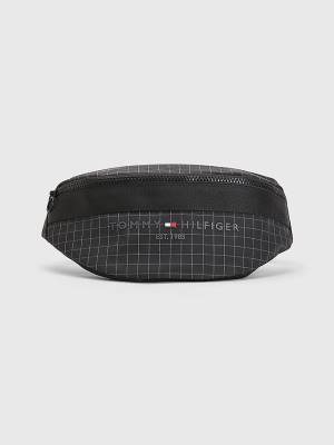 Tommy Hilfiger TH Established Square Print Crossbody Moški Torbice Črna | TH548EYJ