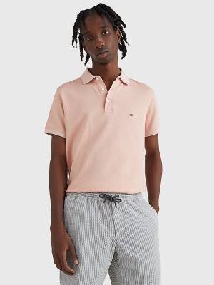 Tommy Hilfiger TH Flex Slim Fit Moški Polo Majica Roza | TH970YLJ