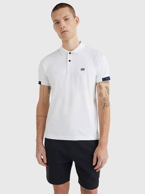 Tommy Hilfiger TH Flex Tech Essentials Slim Moški Polo Majica Bela | TH310FPS