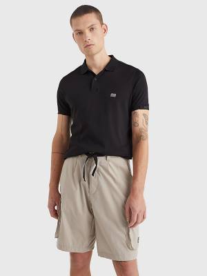 Tommy Hilfiger TH Flex Tech Essentials Slim Moški Polo Majica Črna | TH381MJU