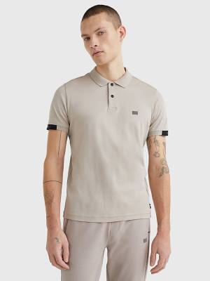 Tommy Hilfiger TH Flex Tech Essentials Slim Moški Polo Majica Bež | TH847LKA