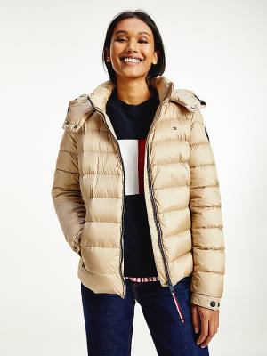 Tommy Hilfiger TH Protect High-Shine Down Puffer Ženske Jakne Bež | TH940BRS