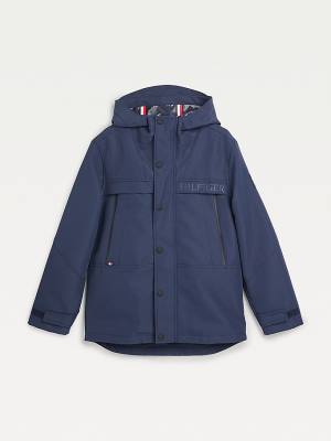 Tommy Hilfiger TH Tech Recycled Hooded Parka Fantje Jakne Modra | TH531NJP