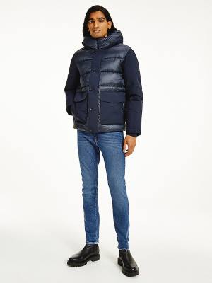 Tommy Hilfiger TH Warm Tech Filled Puffer Moški Jakne Modra | TH867VLF