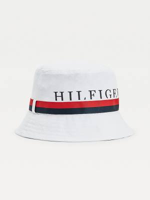 Tommy Hilfiger Tape Bucket Moški Kapa Bela | TH509MAK