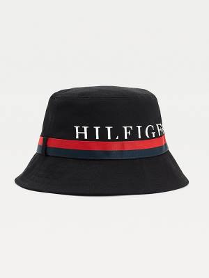 Tommy Hilfiger Tape Bucket Moški Kapa Črna | TH789NCM